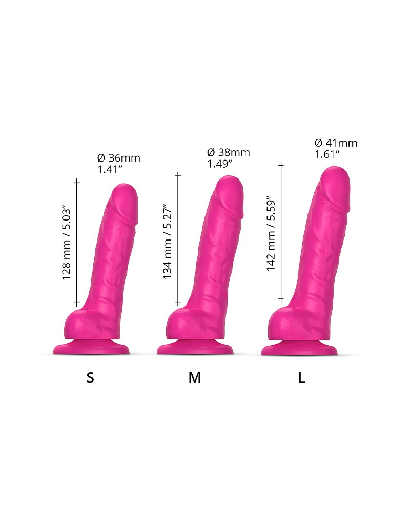 Strap-On-Me - Sliding Skin Realistic Dildo Maat L - Roze - Afbeelding 3