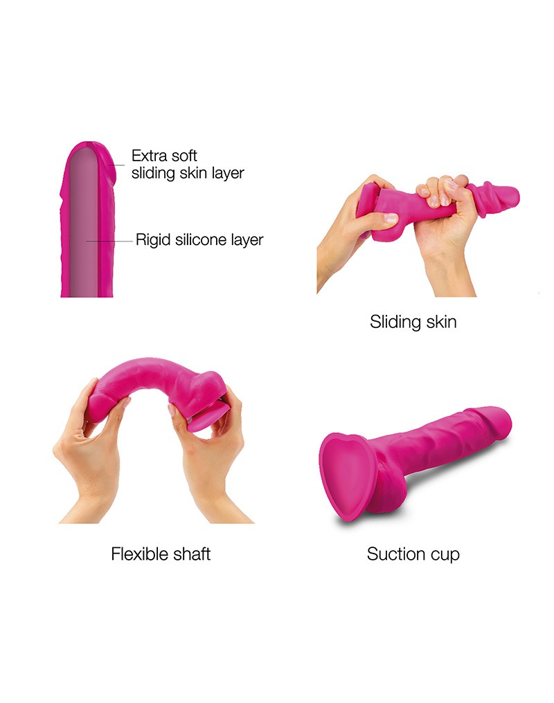 Strap-On-Me - Sliding Skin Realistische Dildo Maat M - Roze - Afbeelding 4