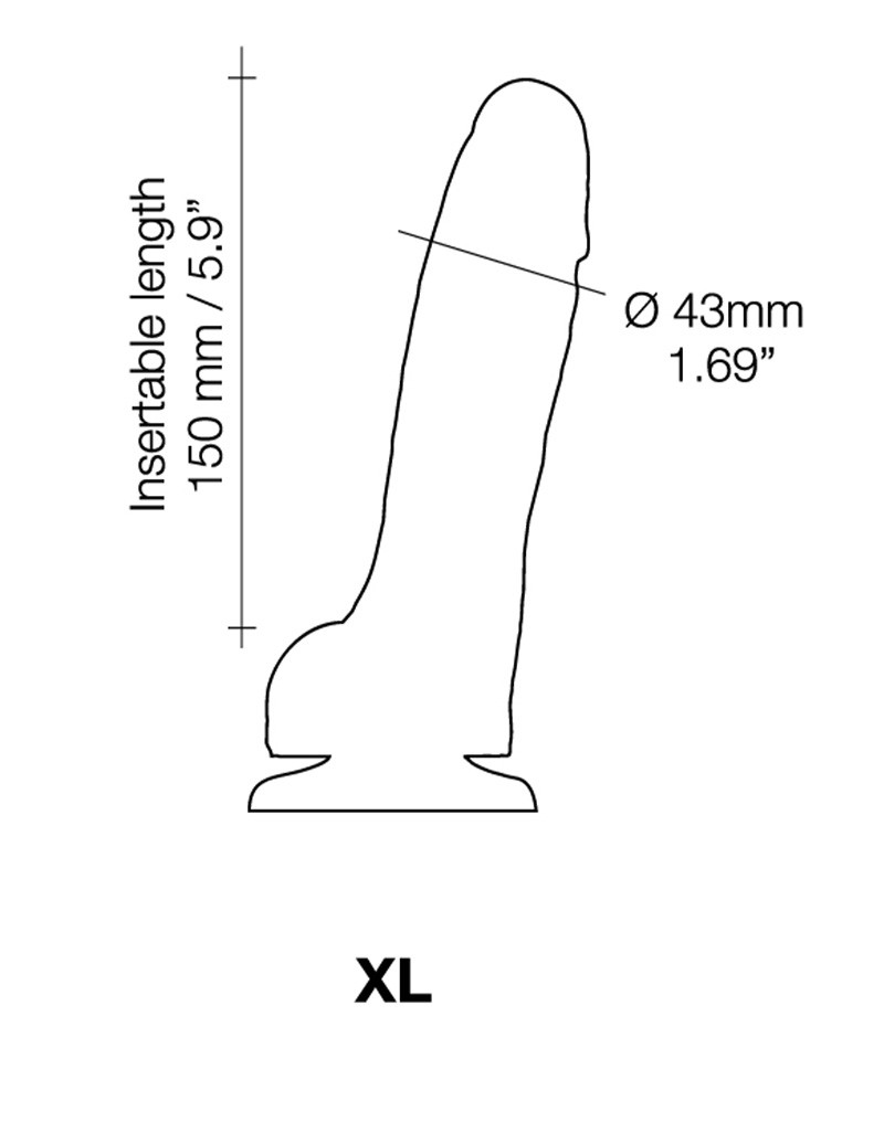 Strap-On-Me - Sliding Skin Realistic Dildo Maat XL - Zwart - Afbeelding 5