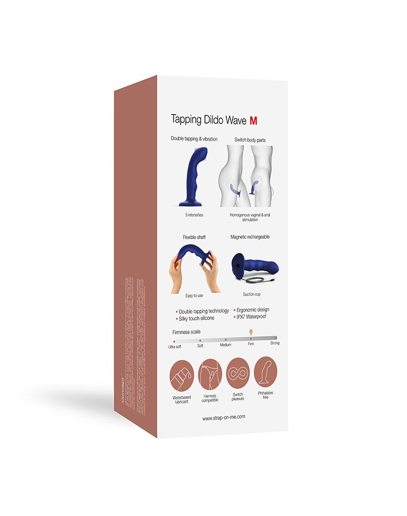 Strap-On-Me - Tappende Dildo Wave - Blauw - Afbeelding 3