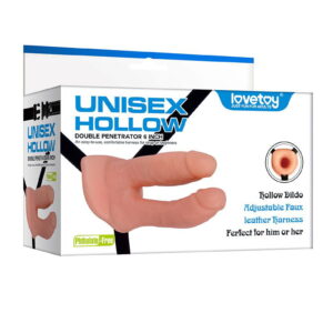 Unisex Hollow Strap On Double Penetrator 6″