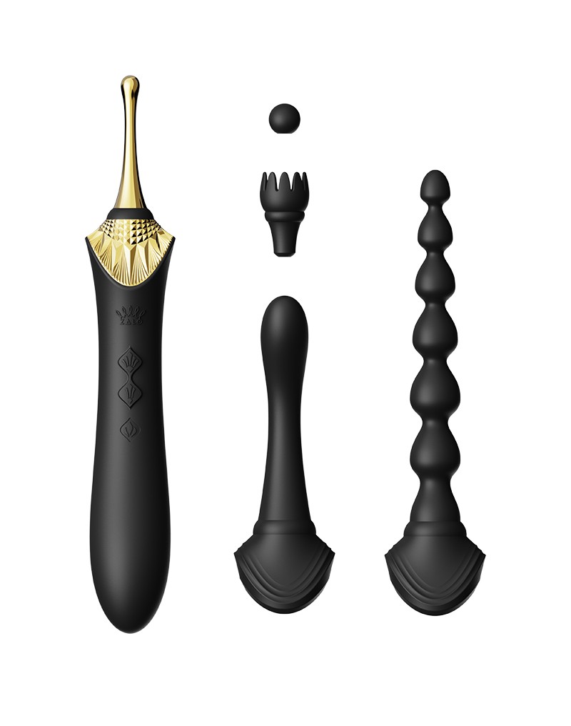 ZALO Bess 2 Verwarmende Clitoris Massager met 4 opzetstukken Zwart - Afbeelding 3