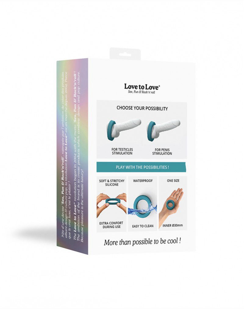 Love to Love Cool Ring Cock Ring Blauw - Afbeelding 3