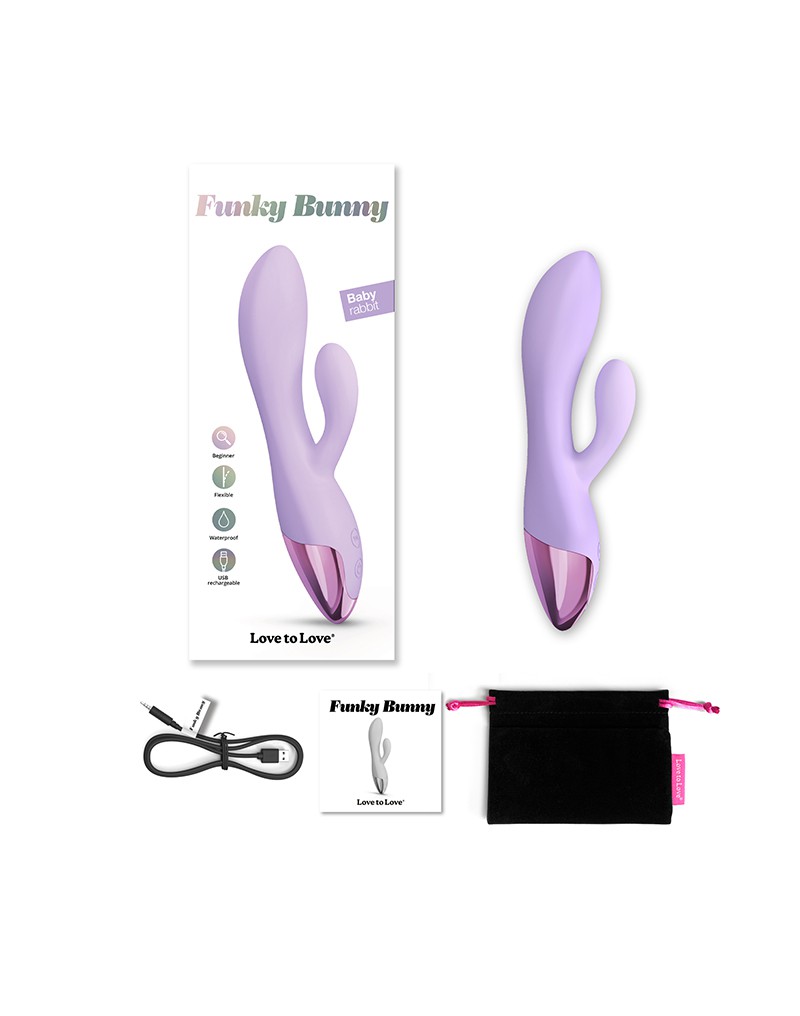 Love to Love Funky Bunny Rabbit Vibrator Mauve - Afbeelding 3