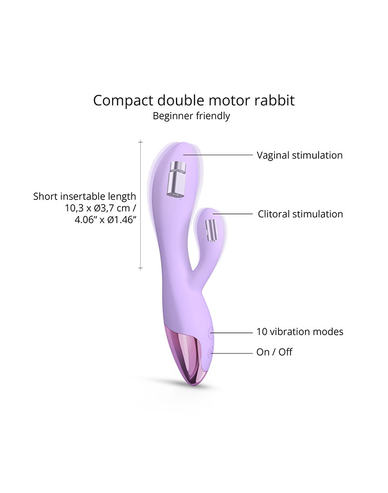 Love to Love Funky Bunny Rabbit Vibrator Mauve - Afbeelding 6