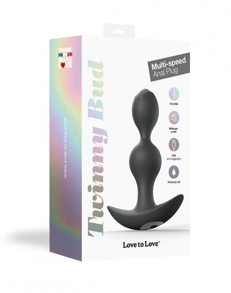 Love to Love Twinny Bud Vibrerende Anal Plug Zwart - Afbeelding 5