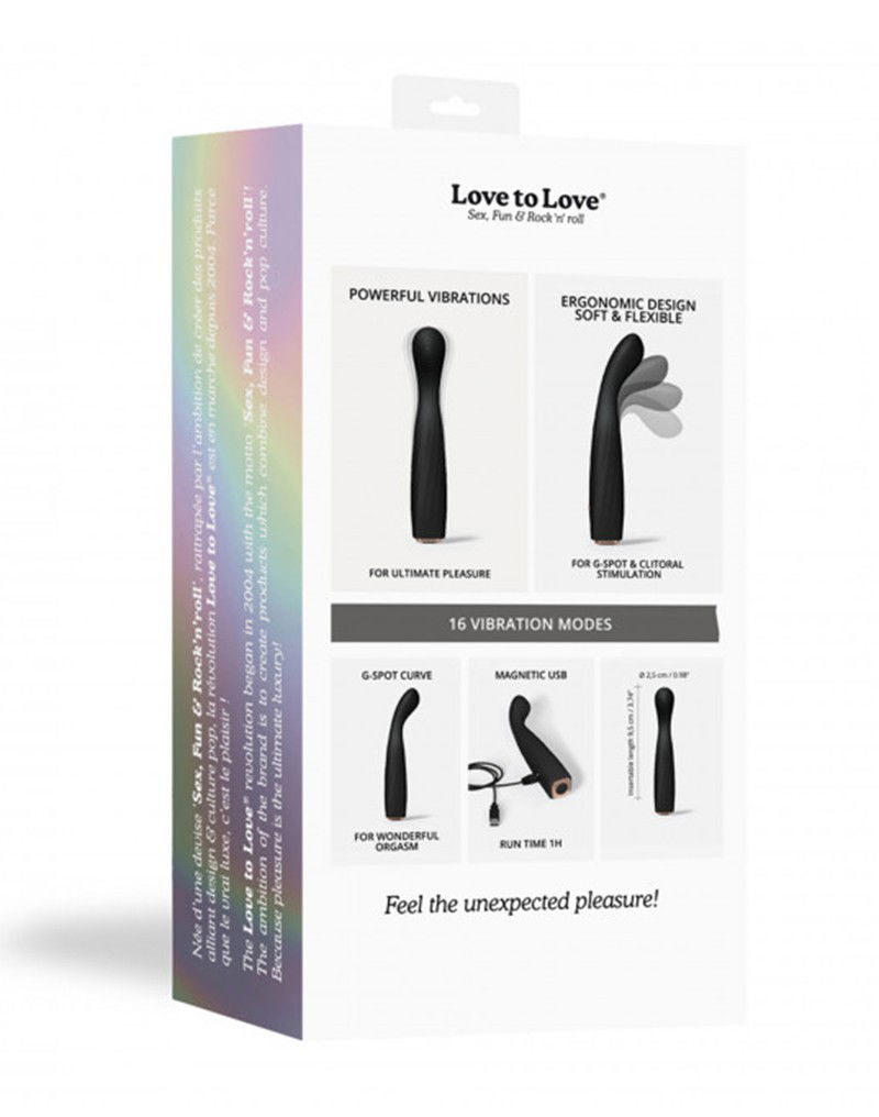 Love to Love Vibrating Feel Me G-Spot Vibrator Zwart - Afbeelding 3