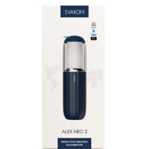 SVAKOM Alex Neo 2 Interactieve Thrusting Masturbator met App Control Donkerblauw