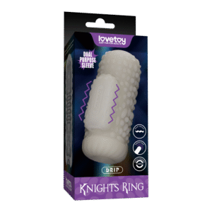 LoveToy – Knights Ring – Vibrerende Dual Purpose Sleeve – Drip – Wit