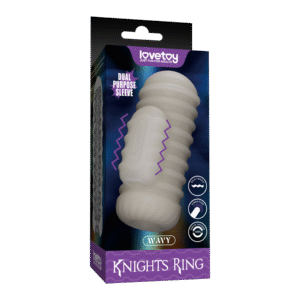 LoveToy – Knights Ring – Vibrerende Dual Purpose Sleeve – Golvend – Wit