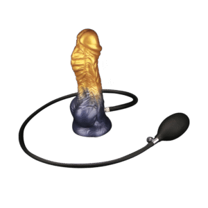 LoveToy – Dual Density Opblaasbare Dildo 7,5″ / 19 cm – Goud/Zwart