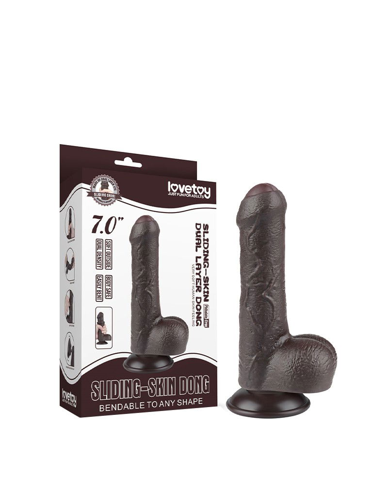 LoveToy Aftrekbare dildo 18,3 x 3,5 cm Zwart - Afbeelding 2
