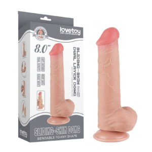 LoveToy – Glijdende Huid Dildo 20.8 cm (Ø 4 cm) – N