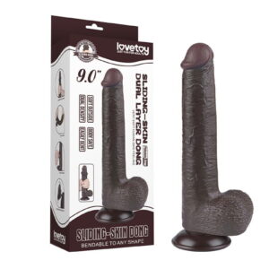 LoveToy – Aftrekbare dildo 22 cm (Ø 3,7 cm) – Zwart