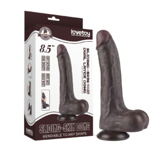 LoveToy – Aftrekbare dildo 22 cm (Ø 4,3 cm) – Zwart