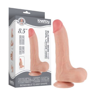 LoveToy – Aftrekbare dildo 22 cm (Ø 4.3 cm) – Nude
