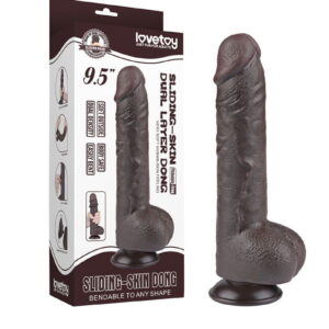 LoveToy – Aftrekbare dildo 24 cm (Ø 4,3 cm) – Zwart