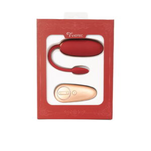 Viotec – Oliver – Draagbare vibrator met afstandsbediening – Goud & Wijnrood
