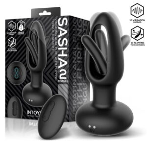 IY – Sasha – Vibrerende plug met bewegende tong en afstandsbediening – Zwart