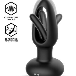 IY – Sasha – Vibrerende plug met bewegende tong en afstandsbediening – Zwart