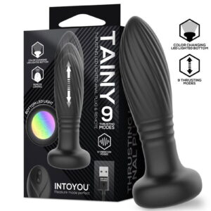 IY – Tainy – Stuwende anale plug met ledverlichting en afstandsbediening – Zwart