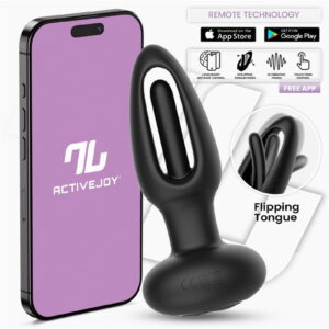 IY – Zack – Anale plug met bewegende tong (met app-bediening) – Zwart