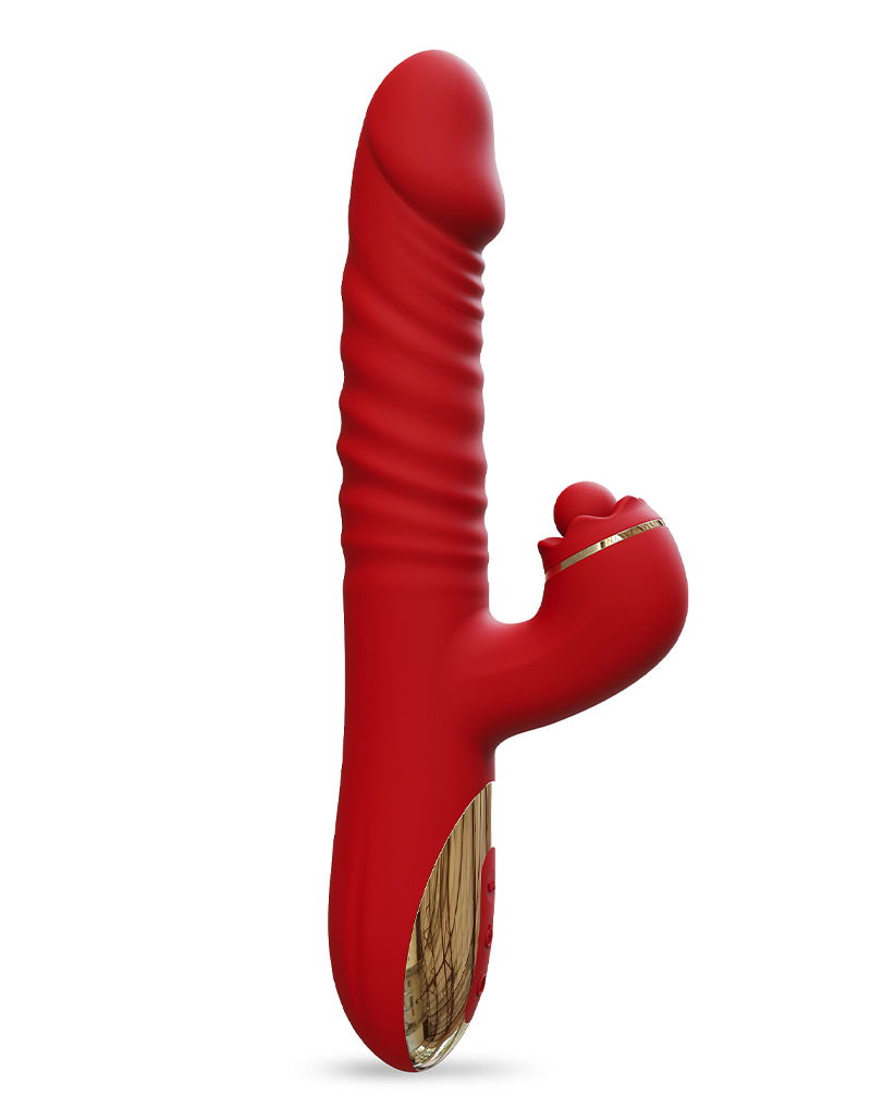 IY - Ascen - Rabbit Vibrator - Thrusting And Waving Vibrator met app - Rood - Afbeelding 3