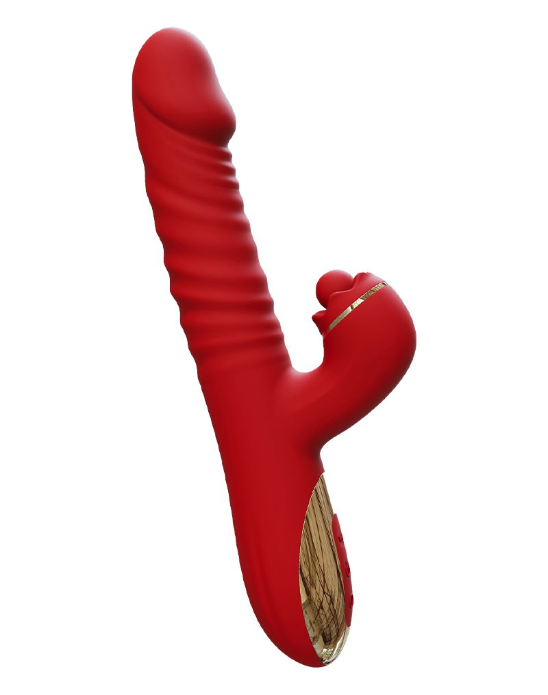 IY - Ascen - Rabbit Vibrator - Thrusting And Waving Vibrator met app - Rood - Afbeelding 4