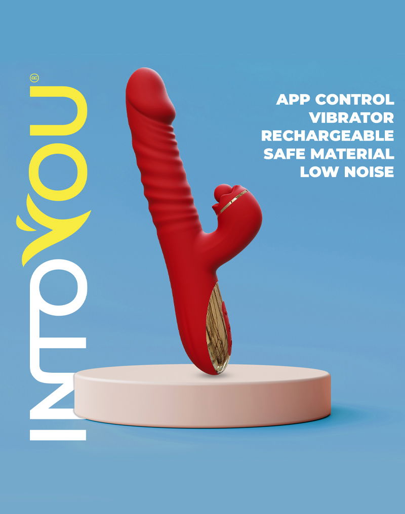 IY - Ascen - Rabbit Vibrator - Thrusting And Waving Vibrator met app - Rood - Afbeelding 10