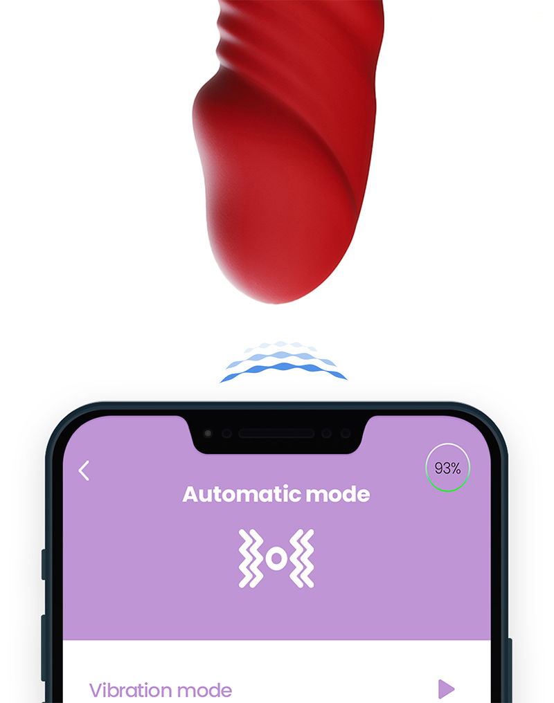IY - Ascen - Rabbit Vibrator - Thrusting And Waving Vibrator met app - Rood - Afbeelding 9