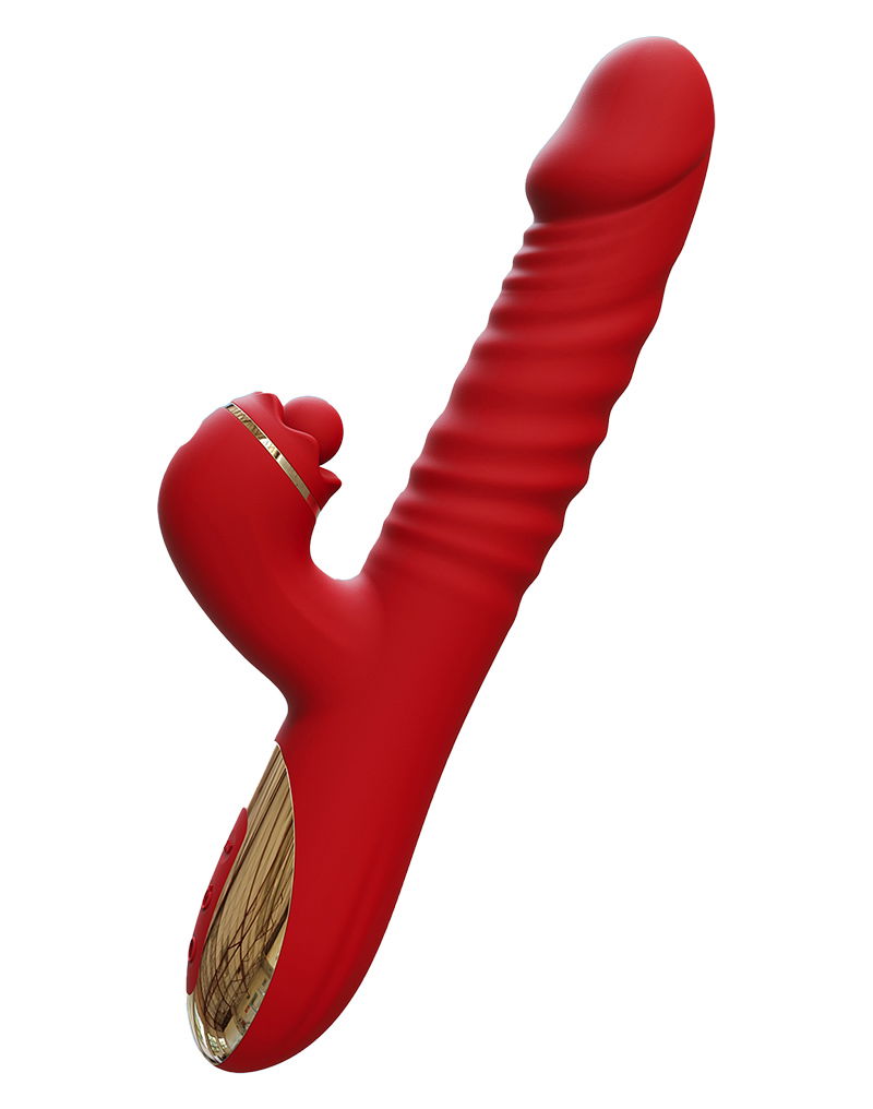 IY - Ascen - Rabbit Vibrator - Thrusting And Waving Vibrator met app - Rood - Afbeelding 5