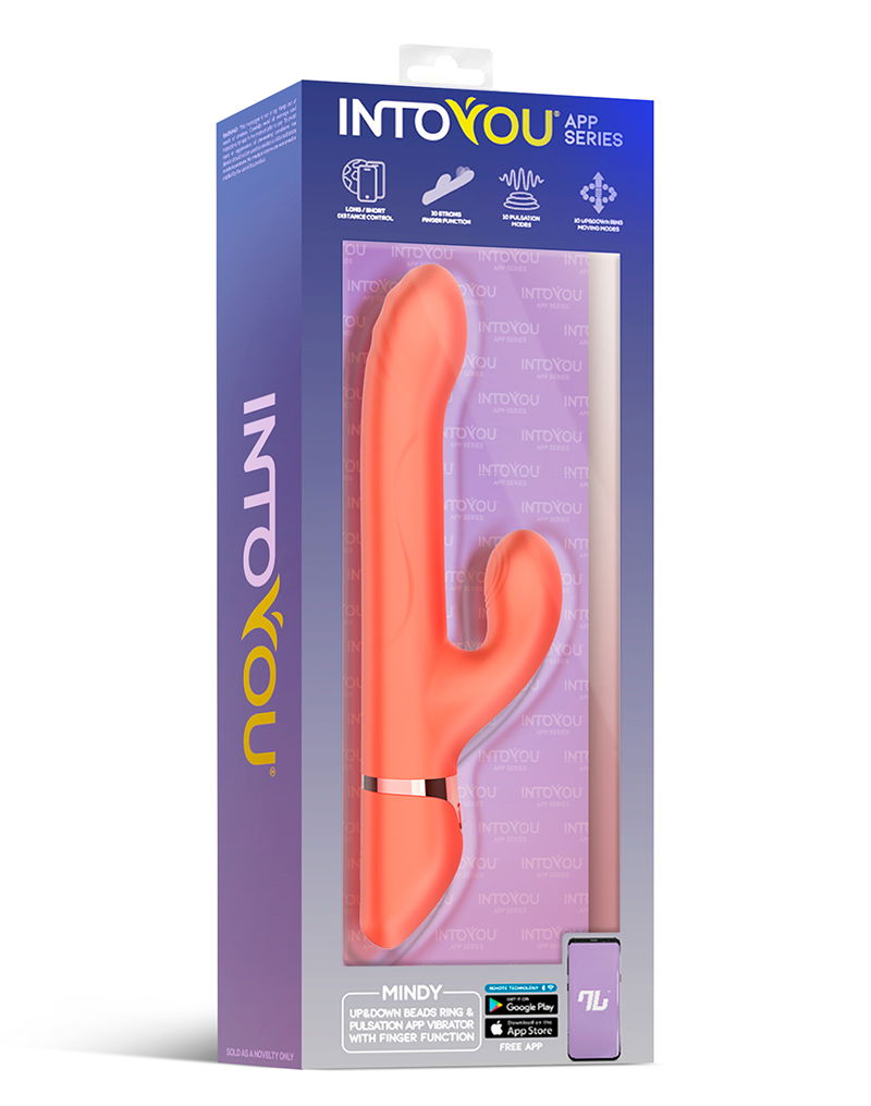 IY - Mindy - Rabbit Vibrator met kralen en app - Oranje - Afbeelding 10