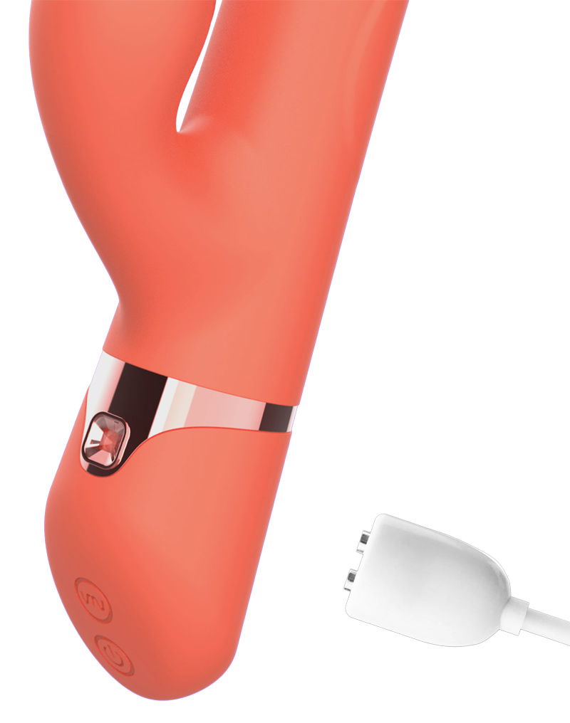 IY - Mindy - Rabbit Vibrator met kralen en app - Oranje - Afbeelding 8