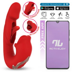 IY – Mouty – Biting & Flipping Rabbit Vibrator met App – Rood