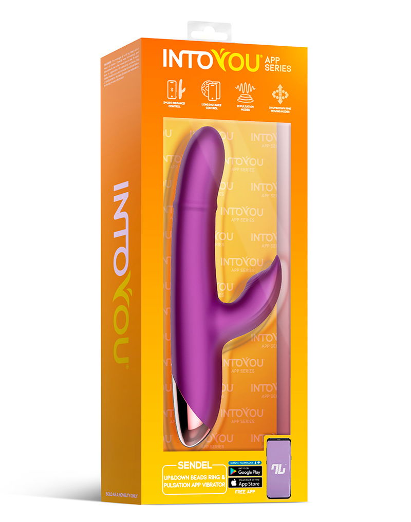 IY - Sendel - Rabbit Vibrator met kralenring en app - Paars - Afbeelding 13