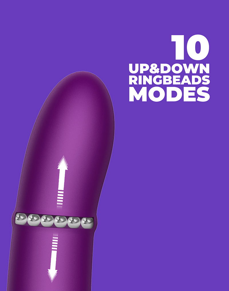 IY - Sendel - Rabbit Vibrator met kralenring en app - Paars - Afbeelding 11