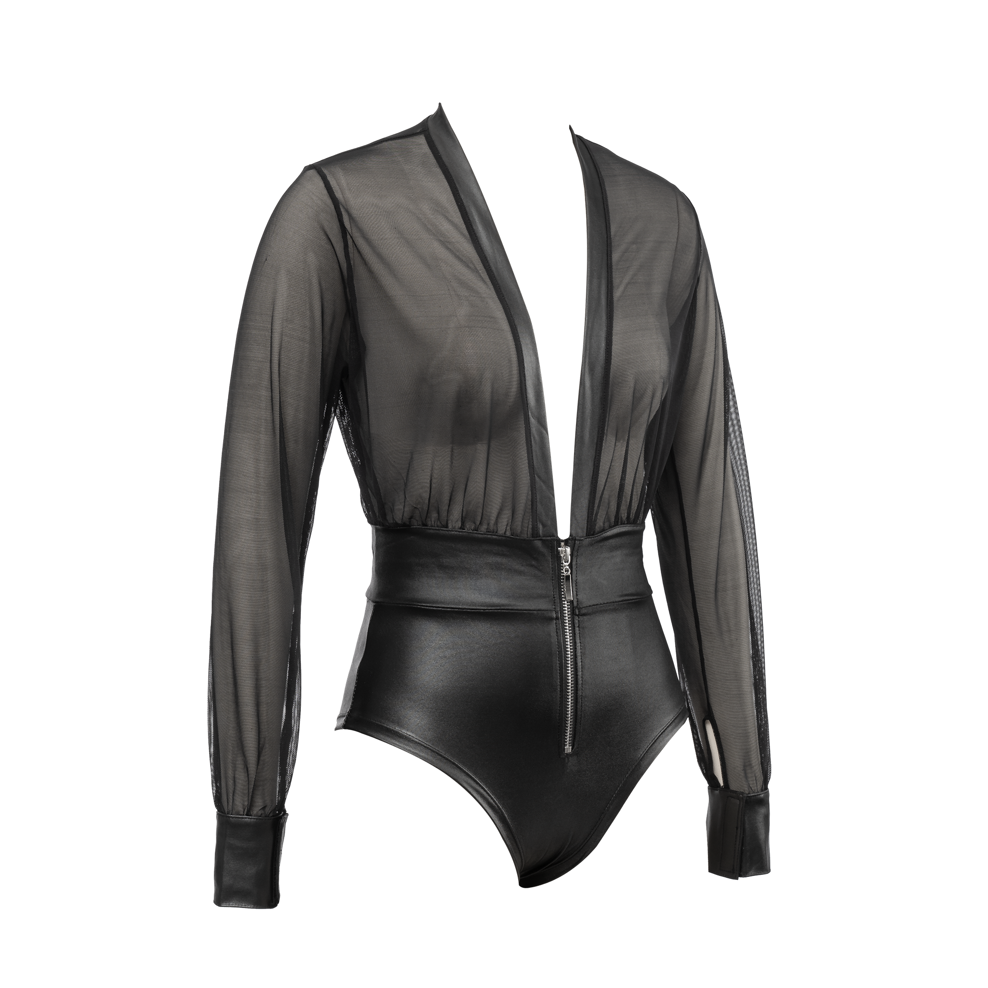 Amorable by Rimba Sexy Wetlook Body met Rits S-M - Afbeelding 4