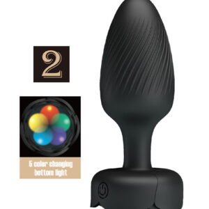 Pretty Love – Varian – Kleurveranderende lichtgevende buttplug – Zwart