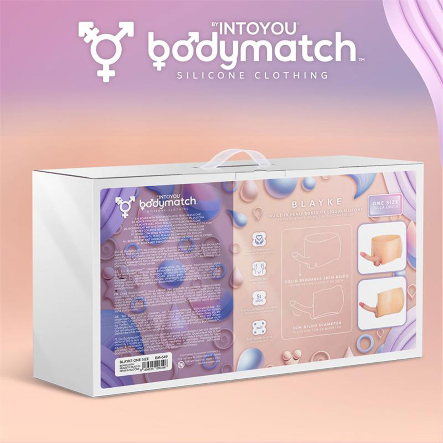 BODYMATCH - Blayke - Boxershort met ingebouwde penis van 18 cm - Siliconen - One Size - Huidskleur - Afbeelding 6