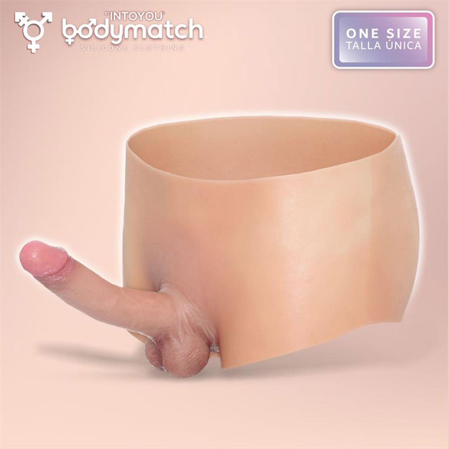 BODYMATCH - Blayke - Boxershort met ingebouwde penis van 18 cm - Siliconen - One Size - Huidskleur - Afbeelding 2