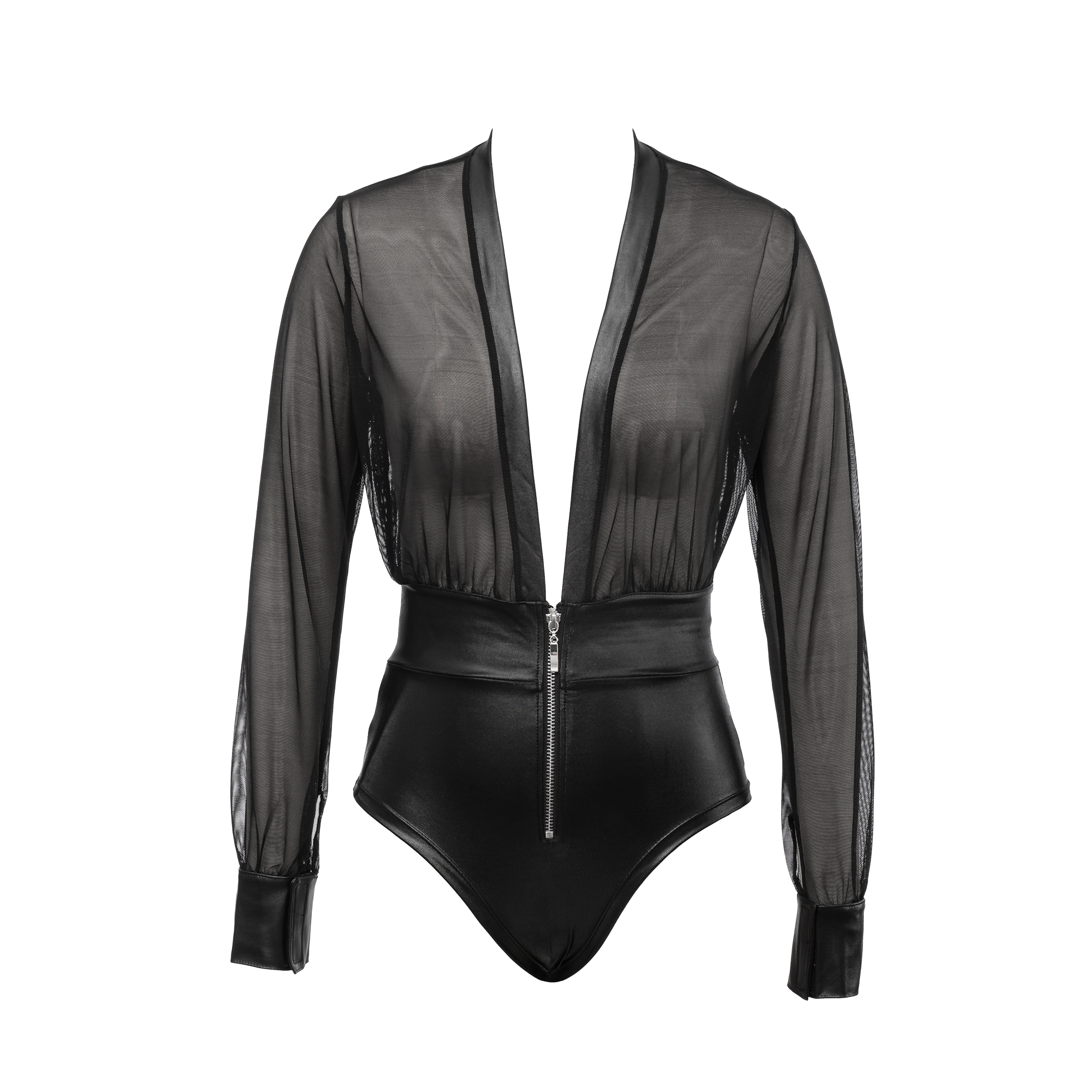 Amorable by Rimba Sexy Wetlook Body met Rits M-L - Afbeelding 4