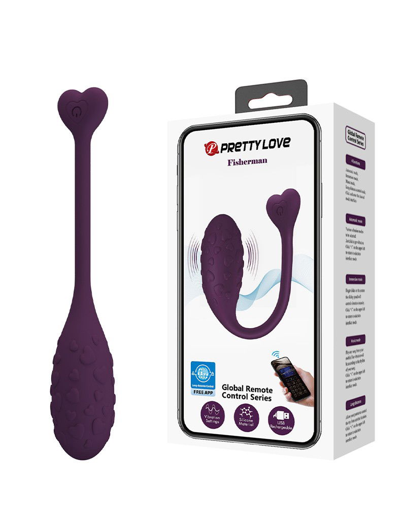 Pretty Love - Fisherman - Draagbare Vibrator met Appbediening - Paars - Afbeelding 14