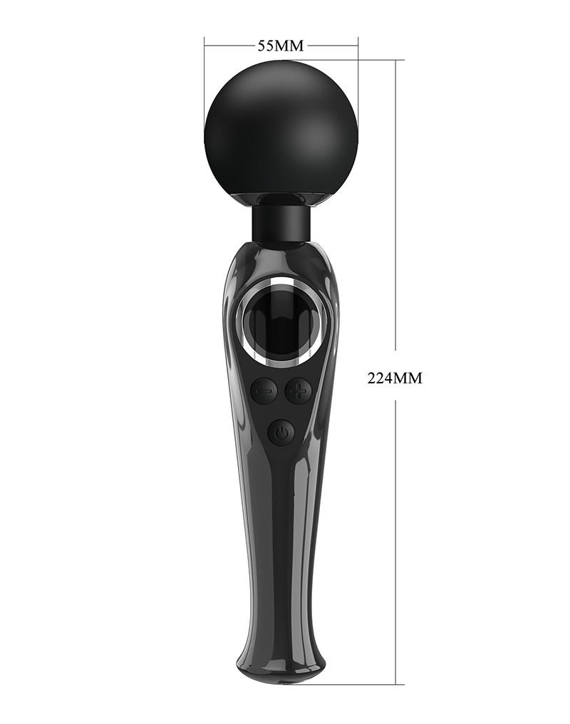 Pretty Love - Skyler - Wand Vibrator met Digitaal LED Display - Zwart - Afbeelding 6