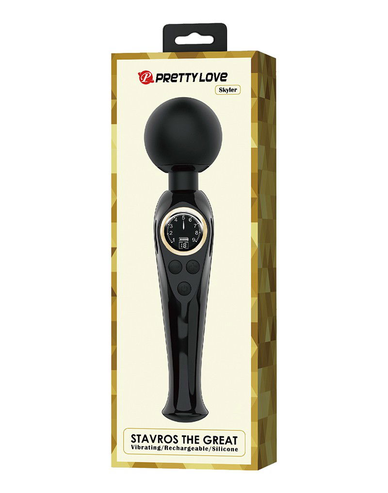 Pretty Love - Skyler - Wand Vibrator met Digitaal LED Display - Zwart - Afbeelding 2