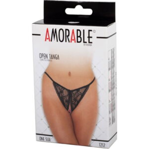 Amorable by Rimba – Open Tanga – One Size – Zwart