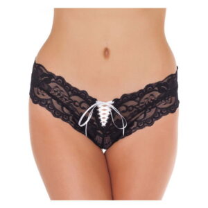 Amorable by Rimba – Slip – One Size – Zwart / Wit
