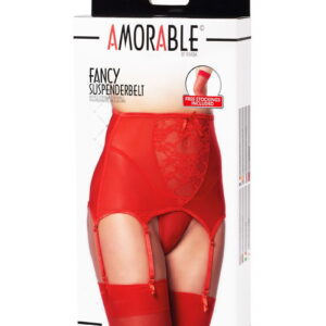 Amorable by Rimba – Jarretel met G-string en Kousen – Rood