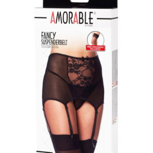 Amorable by Rimba – Jarretel met G-string en Kousen – Zwart