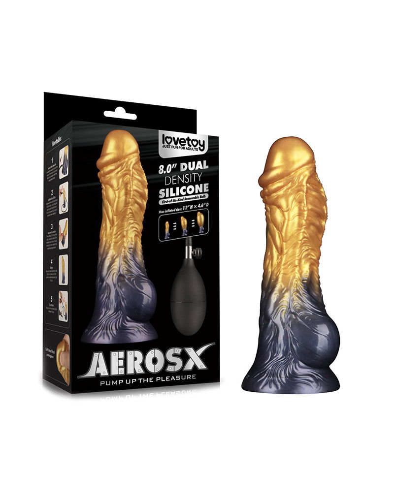 LoveToy Dual Density Opblaasbare Dildo 20 cm