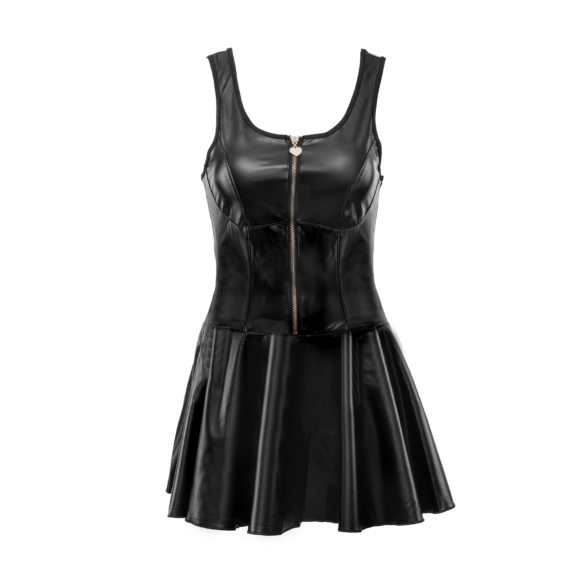 Amorable by Rimba Wetlook Jurk met Gouden Rits M